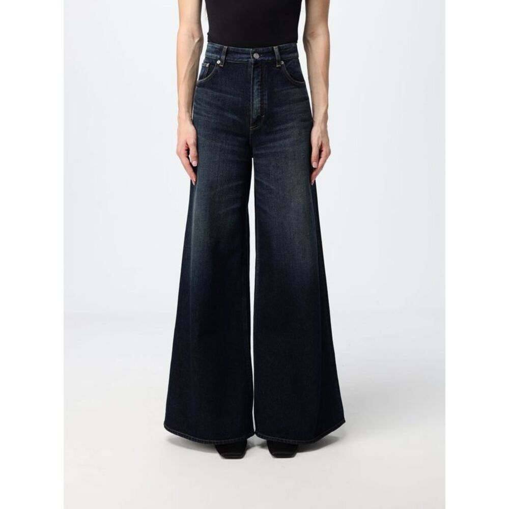 AlaiA Women Alaia High-Waisted Flared Cotton Denim Jeans